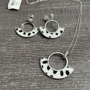 WHBM Black White Calf Hair Jewelry Set